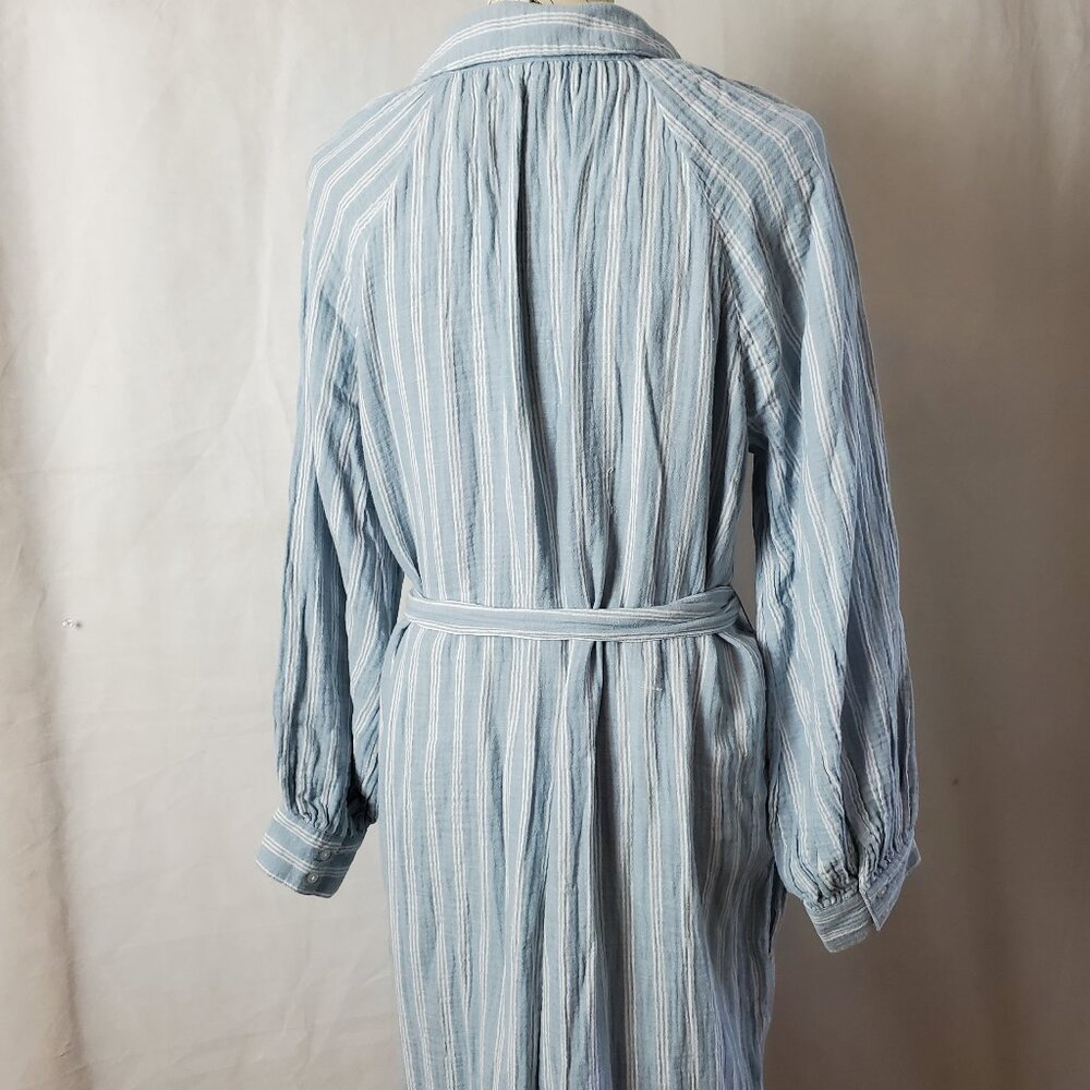 NEW Old Navy Long Sleeve Blue & White Striped Cotton Dress - Large - Picture 2 of 3